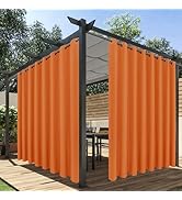 HolidayIdeas Extra Wide Outdoor Curtains for Patio Waterproof, 2 Panels - 110 x 84 Inch - Privacy...