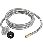 GasSaf 6 Feet Propane Regulator and Hose Universal Grill Regulator Replacement with Stainless Ste...
