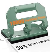 3 Hole Punch Heavy Duty, AFMAT 3 Hole Puncher for Binder, 10000+ Punching Times, 40-Sheet Three H...