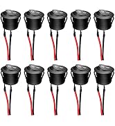 Twidec/10Pcs 12V Round Rocker Switch AC 6A/250V 10A/125V SPST 2 Pin 2 Position On/Off Toggle Swit...