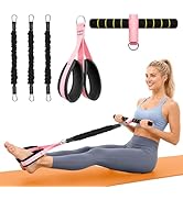 Upgraded Pedal Resistance Band with Handle, Removable Thickened 3 Tubes and Soft Fabric Foot Peda...