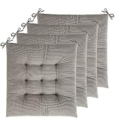 ELFJOY 4 Pack Chair Cushions for Dining Kitchen Chairs 18 Inches Seat Cushion Pads Warm Thick Cor...