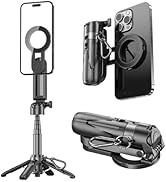 GEYUTHS 4 in 1 Magnetic Tripod Pocket Selfie Stick Extendable Cell Phone Stand Portable Camera Gr...