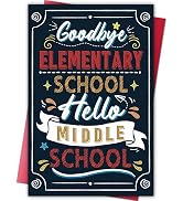 Cheeklee Funny Elementary Graduation Card Gift for 5th or 6th Grade, Proud of You Card from Paren...