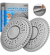zaa Shower Drain Hair Catcher, 2 Pack Premium Silicone Drain Protector &amp; Shower Drain Cover for R...