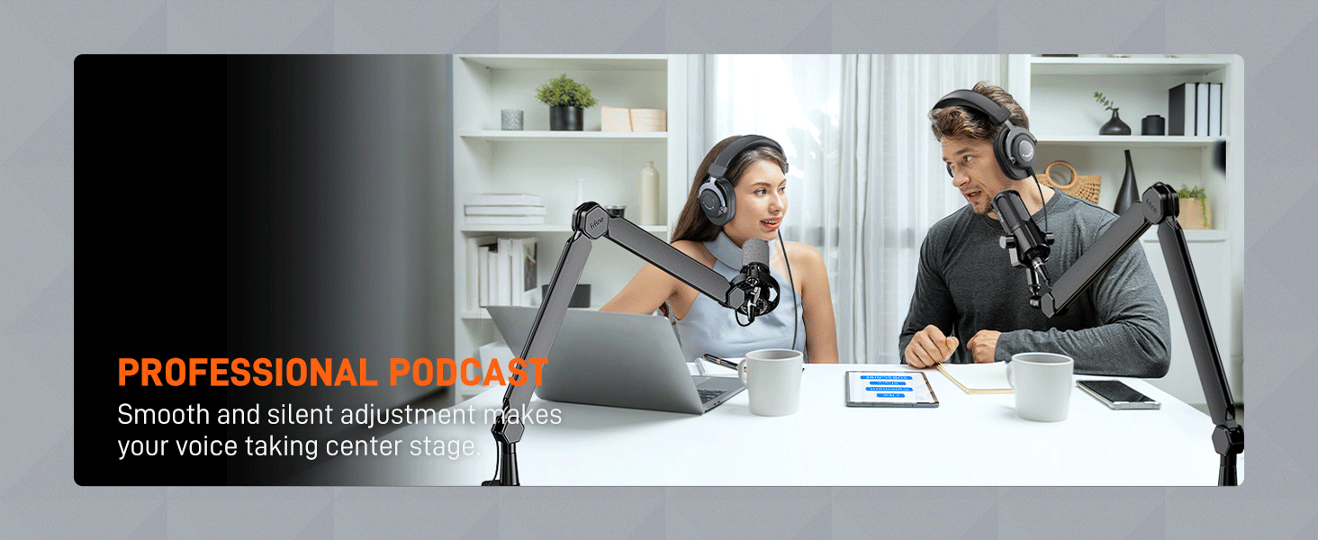 podcast microphone boom arm for podcast duos
