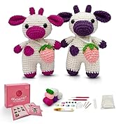 SGIBYN Crochet Kit for Beginners with Step-by-Step Video Tutorials,Beginners Starter Crochet Cow ...