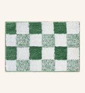 GRANNY SAYS Checkered Green Bathroom Rugs, 24