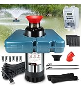 Goldlife Pond Fountain Aerator, F2-2 1HP 750W 110V Stainless Steel Floating Fountain With 100 Fee...