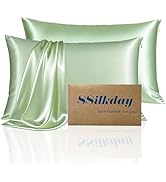 Mulberry Silk Pillow Cases 2 Pack Standard Size with Zipper, Ultra Smooth Soft Breathable Cooling...