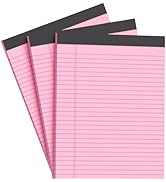 AILZFEI Pink Legal Pad Note Pads 8.5 x 11 inch, Wide Ruled Clear Print Writing Pads 30 Sheets/Pad...