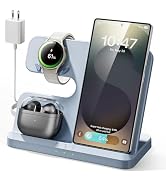 Wireless Charging Station for Samsung, 3 in 1 Charging Dock for Galaxy S25 Ultra/S24/S23/Z Fold, ...