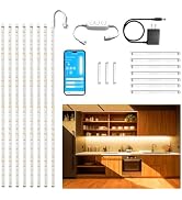 DAYBETTER Under Cabinet Lighting Kit,8 PCS White LED Strip Lights with APP | Dimmable,2700K-6500K...