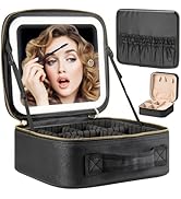 Extrei Gent Makeup Travel Train Case with Mirror LED Light 3 Adjustable Brightness Cosmetic Bag P...