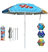 LOTTAFUN 5ft Beach Umbrella - Heavy Duty Wind Resistant