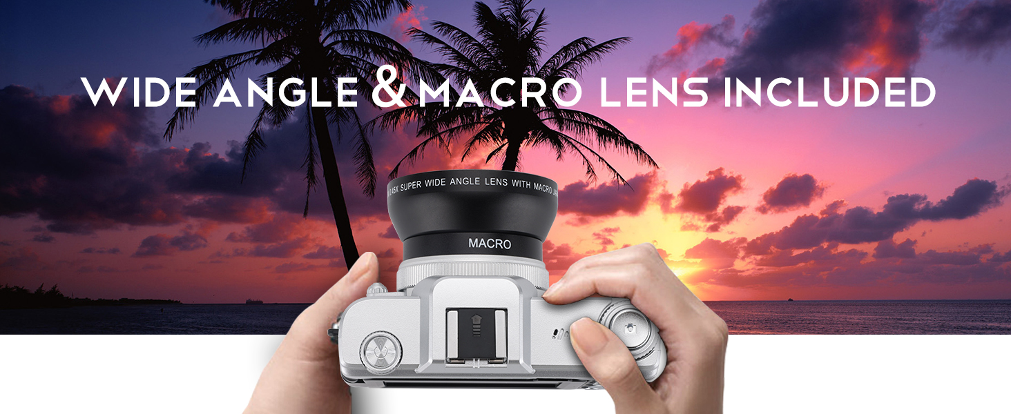 digital camera with wide angle lens black