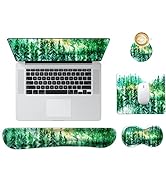 AIMSA Mouse Pad Wrist Rest Support Ergonomic Memory Foam Keyboard Set, Non-Slip Rubber Base Easy ...