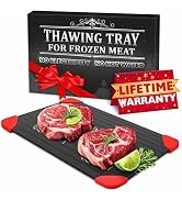 Defrosting Tray for Frozen Meat - 14x8 High Thermal Conductivity Thawing Tray for Frozen Meat wit...