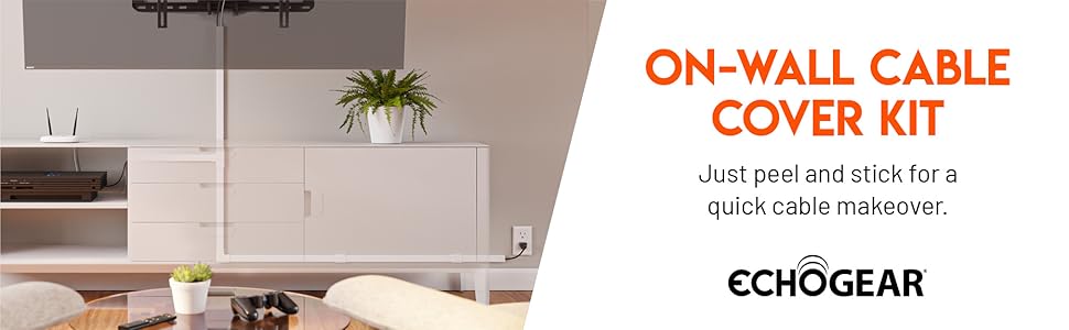 echogear wall kit raceway cable management cord hider mounted tv in concealer for extension