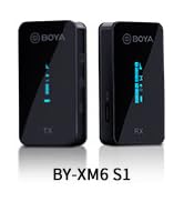 Wireless Lavalier Microphone System, BOYA by-XM6 2.4GHz Dual Lavalier Mic