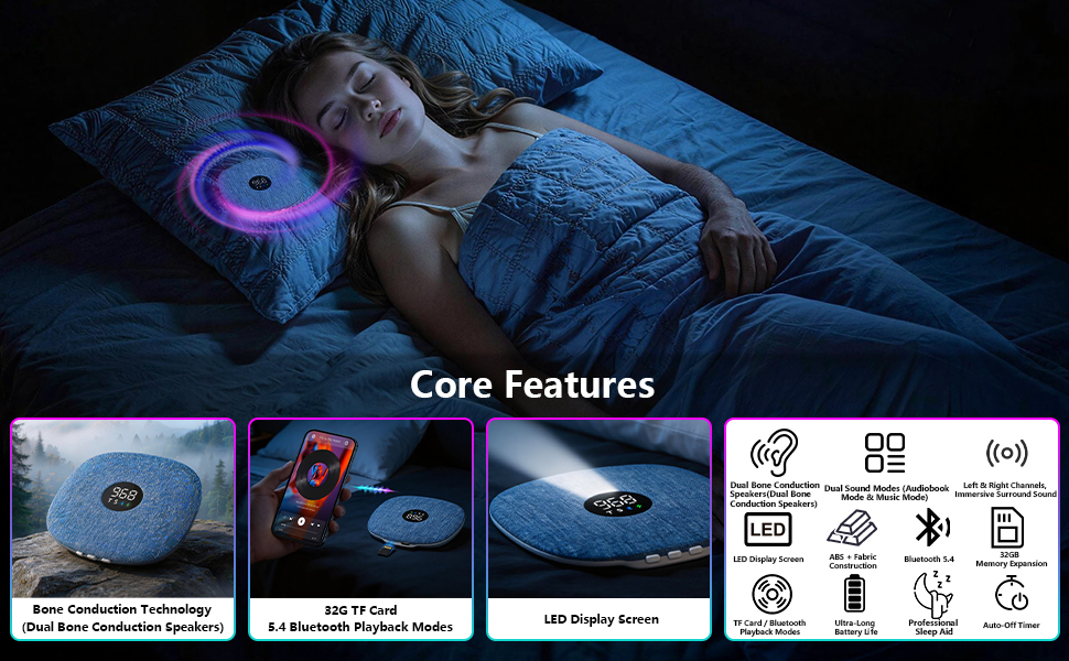 Pillow Speaker for Sleeping