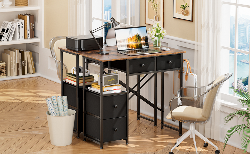 small desk with storage
