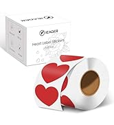 iEager Heart Shaped Thermal Stickers, 2 Inch Printable Stickers, Self-Adhesive Labels Roll for De...