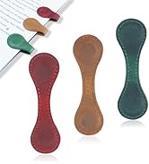 3 Pcs Magnetic Bookmarks, Personalized Bookmarks, Vintage Faux Leather Book Mark, Double-Sided Ma...