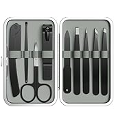 Yougai Tweezers Set, 9 Pcs Tweezers and Nail Clippers Kit for Facial Hair Women with Travel Case,...