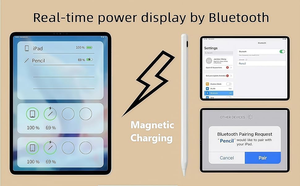 Magnetic Wireless Charging Pencil 2nd Generation Apple charge12.9 6th a14 bluetooth Pen for iPad