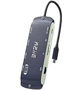 USB C Hub,REIIE 8 in 1 Docking Station with 4K HDMI,100W PD Charging, 5Gbps USB3.0,SD/TF,RJ45 and...