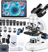 Woehrsh Compound Binocular Microscope H10x and WF50x eyepieces, 40X-2000X Magnification USB Camer...