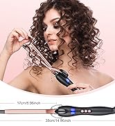 Curling Wand 13MM, Thin Curling Iron Tight Curls for All Hair Types, LCD Display 100-230°C, Ceram...