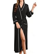 HEARTNICE Womens 100% Cotton Robe, Soft Kimono Spa Long Bathrobe Lightweight Loungewear