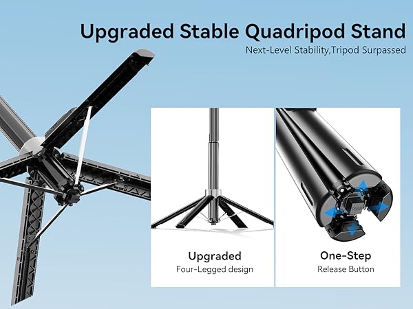 Quadripod Structure of 4 Legs Portable Selfie Stick iPhone Tripod Phone Tripod Stand Selfie Stick