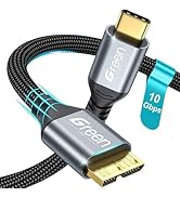 10 Gbps Micro B to USB C Hard Drive Cable, 1.5FT USB C to Micro B Cable to Type-C Cable External ...