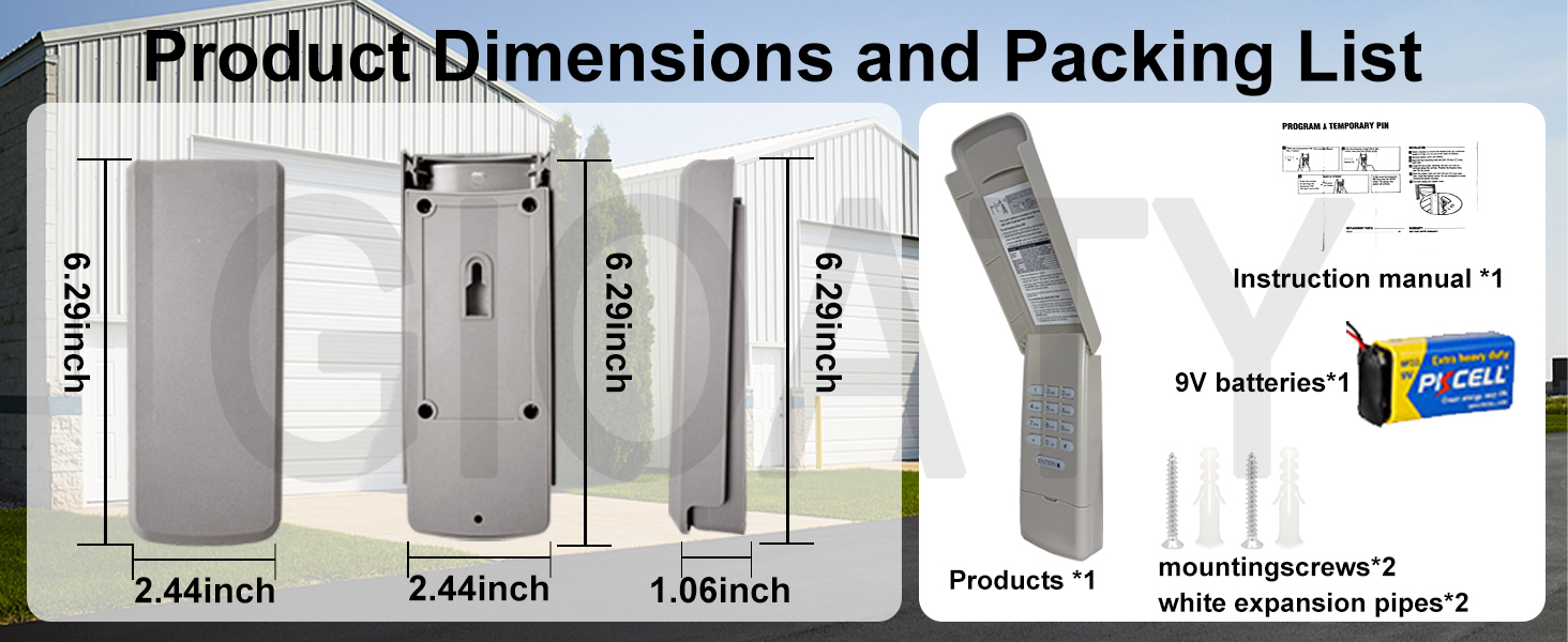Universal Garage Door Opener Keypad for Liftmaster Chamberlain Craftsman Wayne Dalton Openers