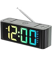 I·CODE Radio Alarm Clock, AM/FM Radio with Auto-on Timer, Dual Alarm, Snooze, Loud Alarm,Large RG...
