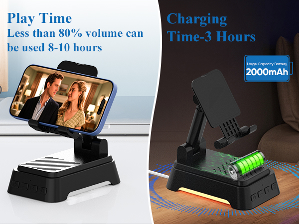 Bluetooth speaker with phone holder