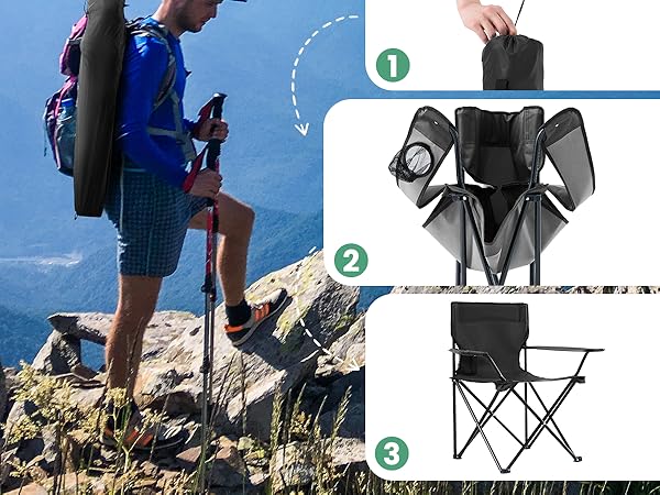 2 Pack Folding Camping Chairs