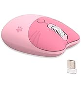 Lomiluskr Cute Cat Wireless Mouse, Lightweight Soundless Mouse, 2.4G Wireless Mice, Candy Colors,...