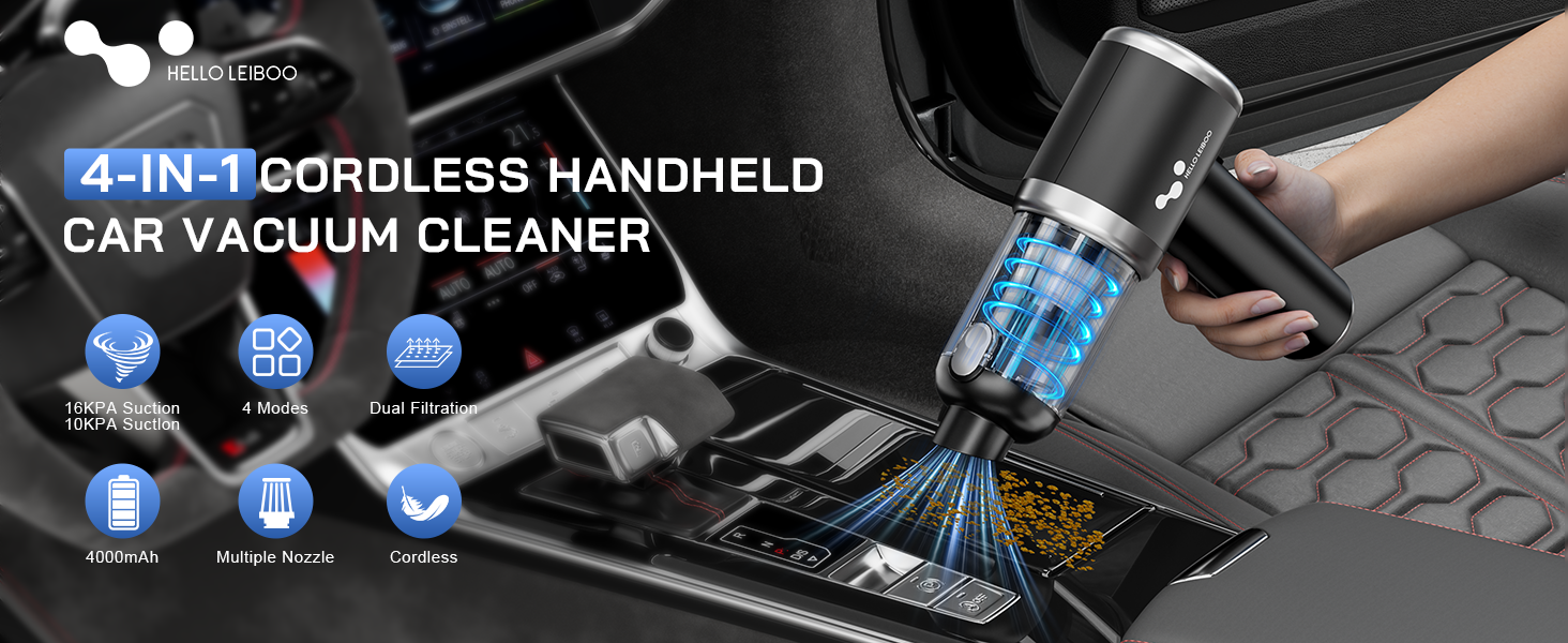 4-IN-1 CORDLESS HANDHELD CAR VACUUM CLEANER