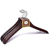 Quality Wooden Curved Coat Hangers, Suit Hangers, Smooth Solid Wood Pants Hangers, Swivel Hook, C...