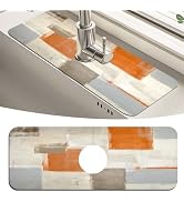 MCALK Orange Kitchen Sink Faucet Mat Splash Guard, Absorbent Quick-Dry Kitchen Sink Mat - Ideal f...