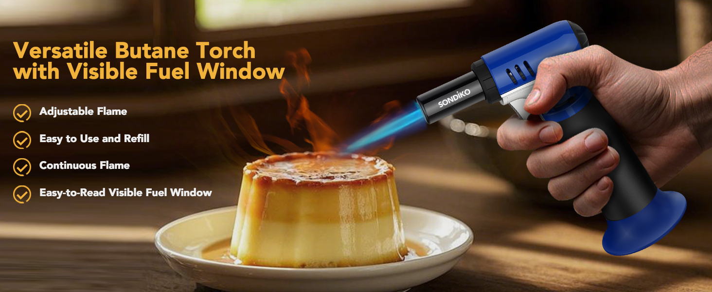 Versatile butane torch with fuel gauge
