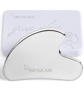 BESKAR Gua Sha Facial Tools, Stainless Steel Guasha Massage Sticks for Jawline Sculpting, Tighten...
