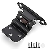 50 Pack 25 Pair Black Cabinet Hinges - 3/8 inch Inset Kitchen Cabinet Hinges, Semi-Concealed Hing...