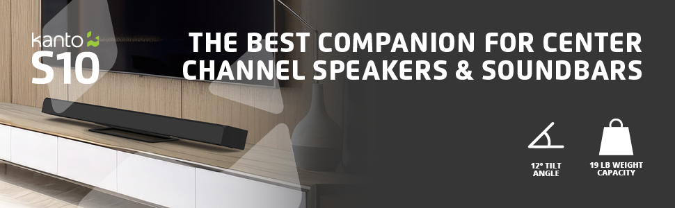 The best companion for center channel speakers &amp; soundbars | 12 degree tilt | 19 lb weight capacity