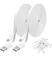 2 Pack 20FT Power Extension Cable Compatible with WyzeCam, Wyze Cam Pan, WYZE Cam OG,NestCam Indo...