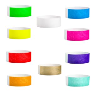 unnumbered tyvek wristbands variety green yellow red orange white gold blue pink purple light